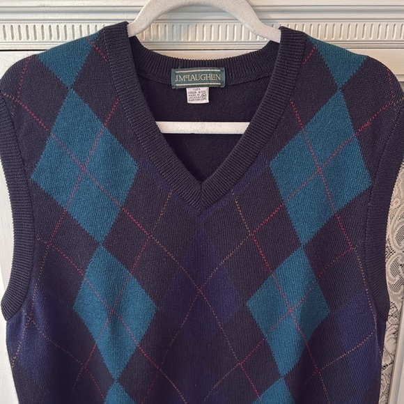 J.McLaughlin Virgin Wool Argyle Vest - Picture 2 of 8